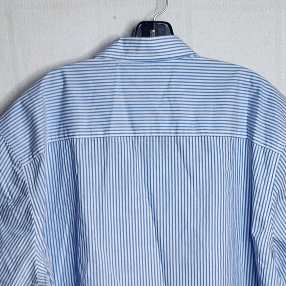 Croft & Barrow Easy Care Blue Stripe SS Button Up Cotton Poly Dress Shirt Sz XXL - Picture 11 of 16